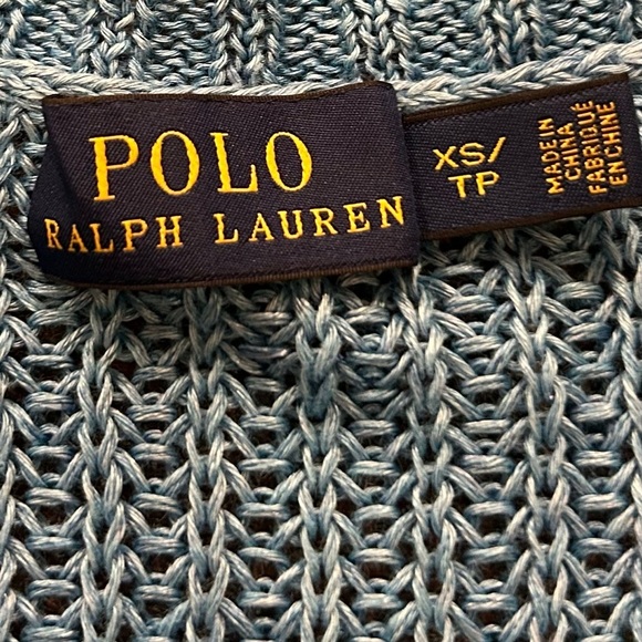 Polo Ralph Lauren Women’s Turquoise 100% Linen V-Neck Boxy Sleeveless Sweater XS - Picture 7 of 7